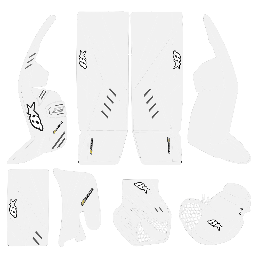 Brians OPTiK 2 Goalie Equipment - Custom Design - Senior White - Default Inspiration