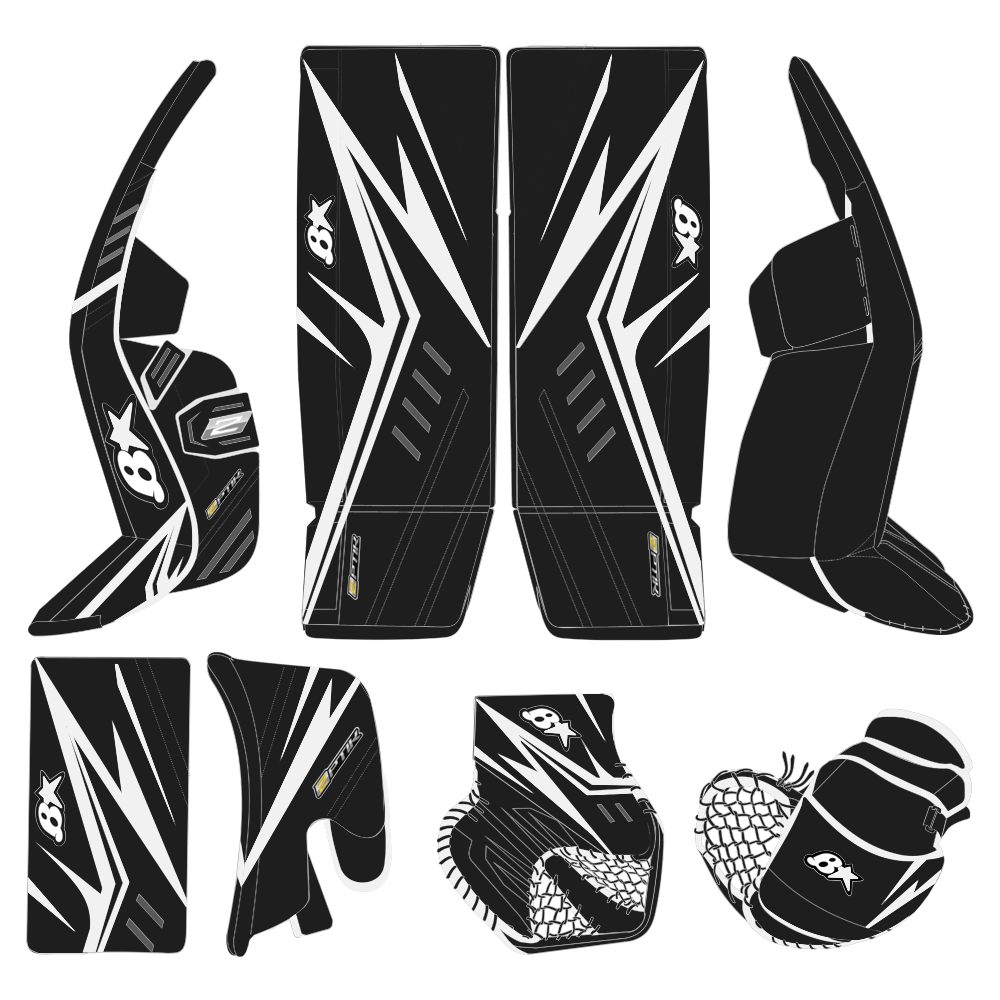 Brians OPTiK 2 Goalie Equipment - Custom Design - Senior Black/White Inspiration