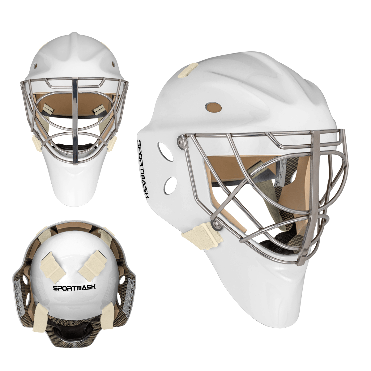 Sportmask T3 Goalie Mask - Custom Design - Senior White/Default Inspiration