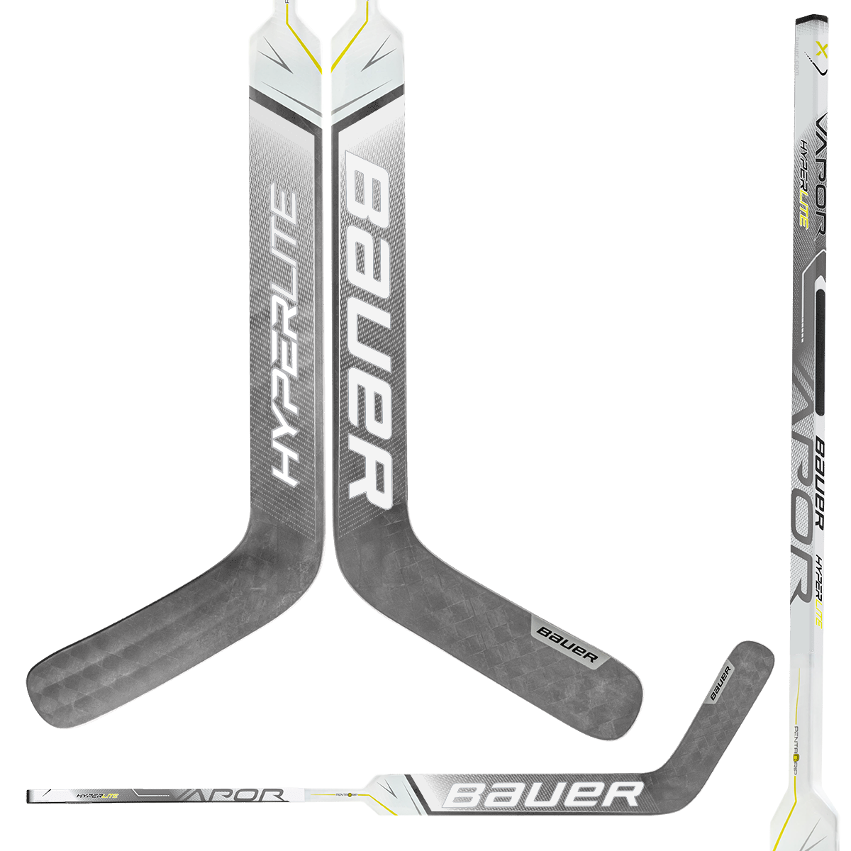 Bauer Vapor HyperLite Composite Goalie Stick - Custom Design Silver/White - Default Inspiration
