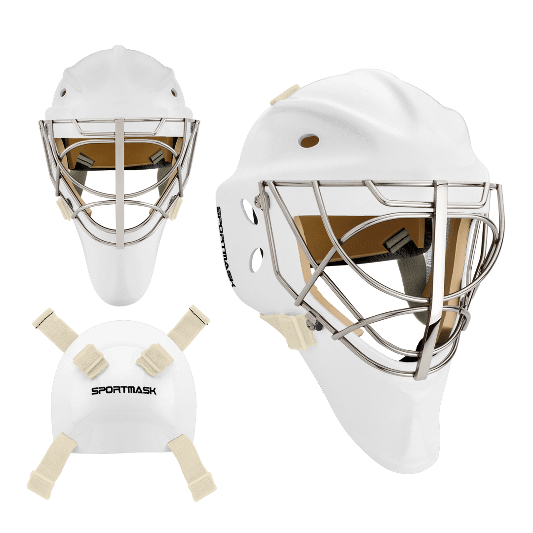 Sportmask Pro-X Non-Certified Goalie Mask - Custom Design - Senior White - Default Inspiration