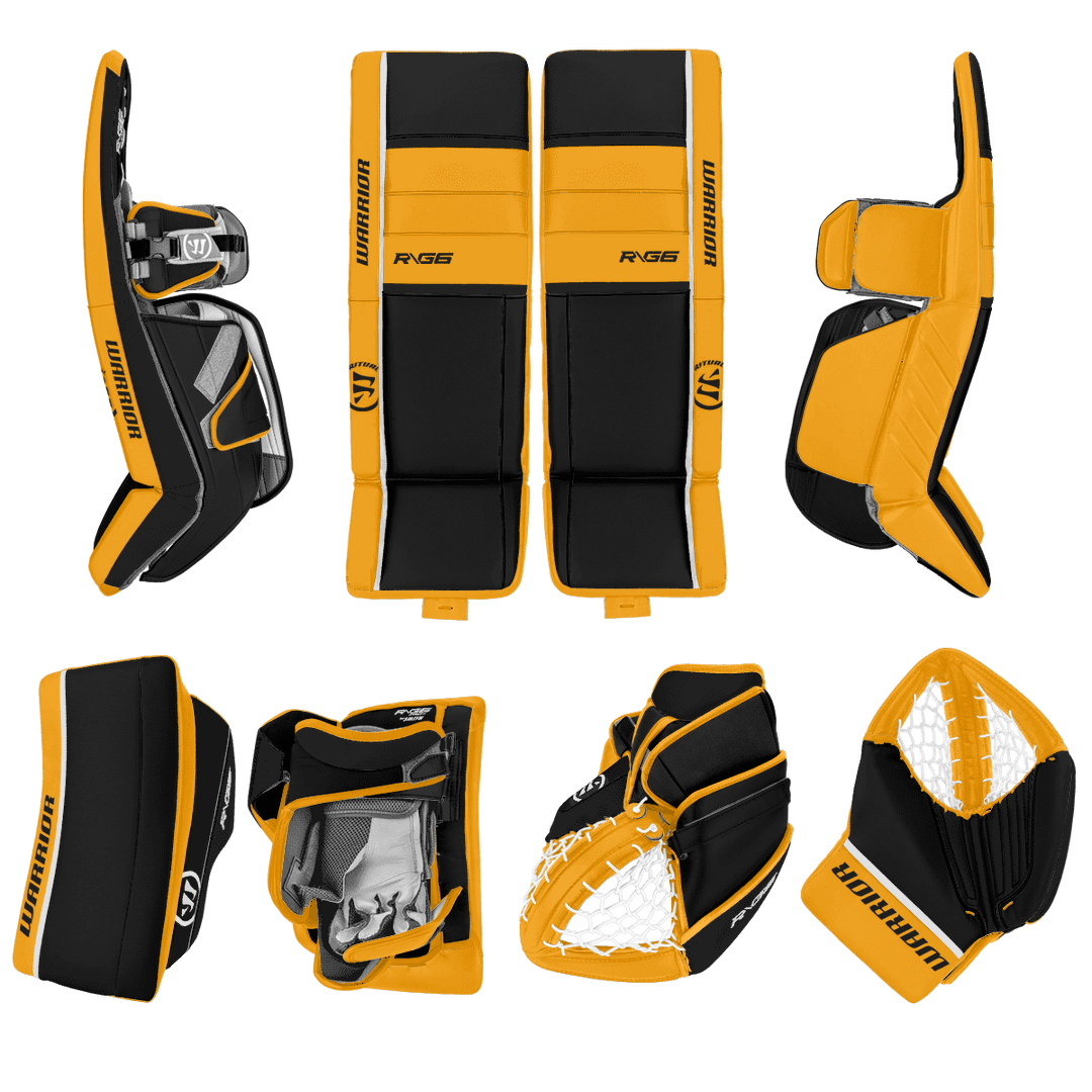 Warrior Ritual G6 Pro+ Classic Goalie Equipment - Custom Design - Senior Boston Inspiration