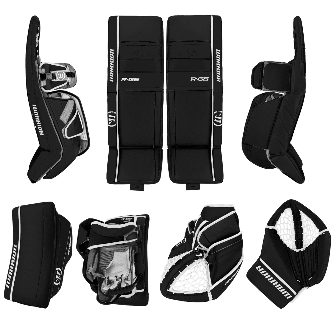 Warrior Ritual G6 Pro+ Classic Goalie Equipment - Custom Design - Senior Black/White Inspiration