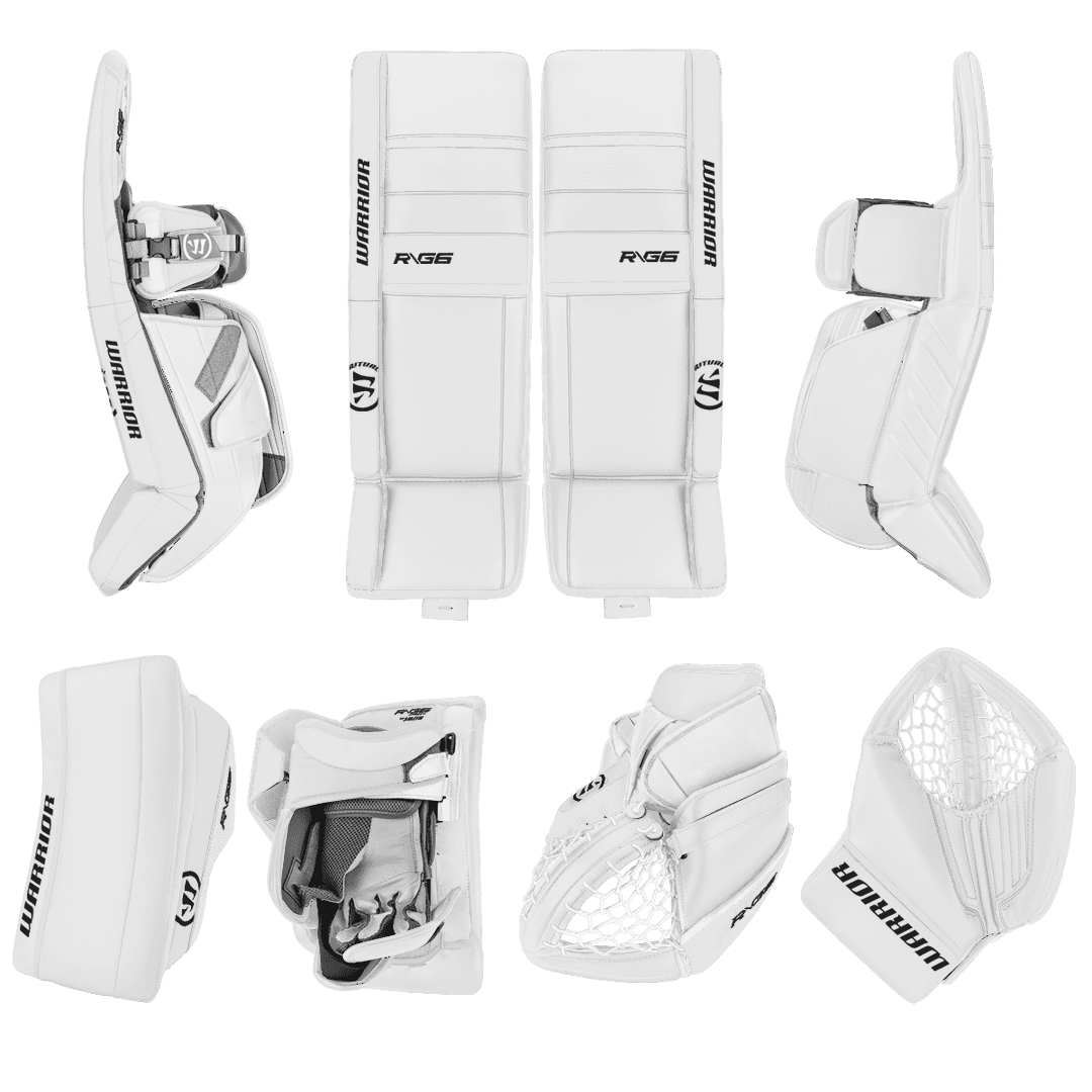 Warrior Ritual G6 Pro+ Classic Goalie Equipment - Custom Design - Senior White - Default Inspiration