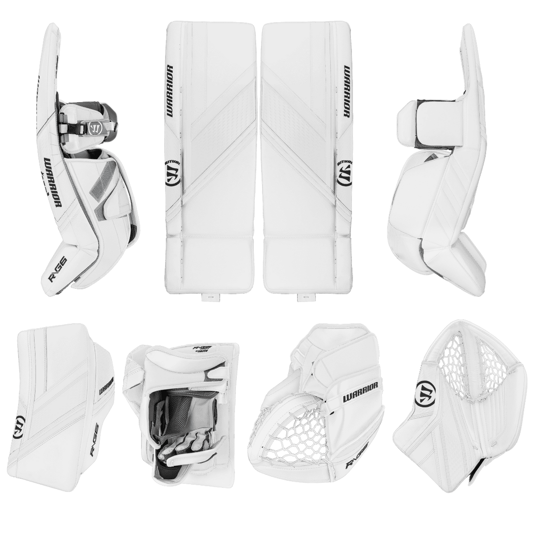 Warrior Ritual G6 Pro+ Goalie Equipment - Custom Design - Intermediate White - Default Inspiration
