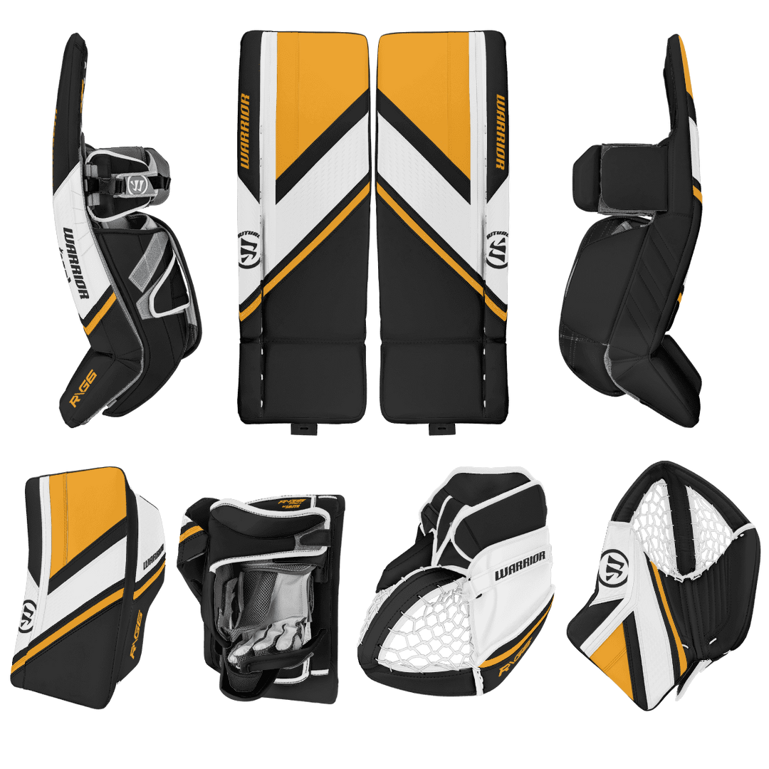 Warrior Ritual G6 Pro+ Goalie Equipment - Custom Design - Senior Boston Inspiration