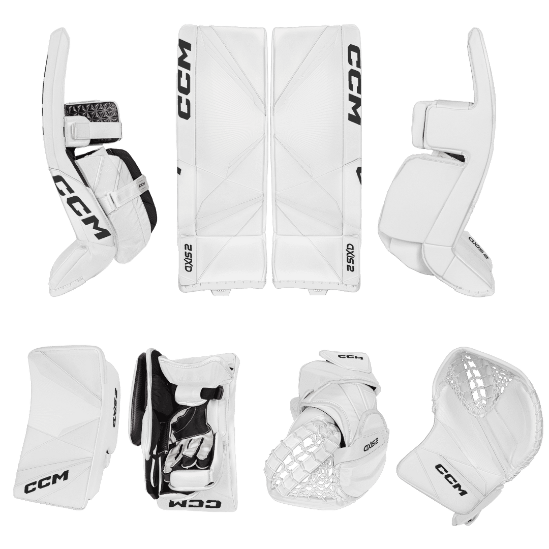 CCM Axis 2 Goalie Equipment - Total Custom - Asymmetrical Custom Design - Intermediate White - Default Inspiration