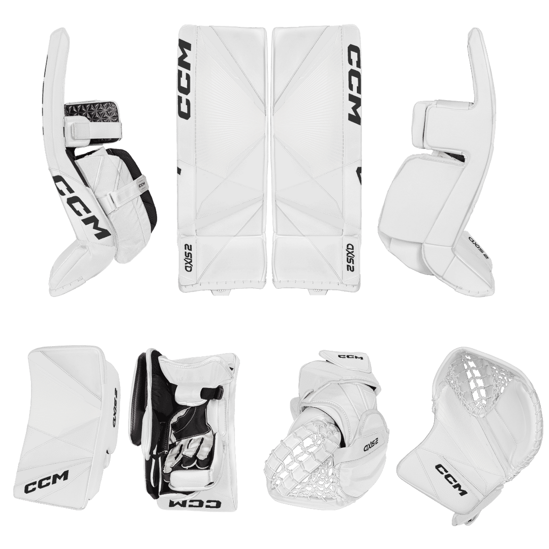 CCM Axis 2 Goalie Equipment - Total Custom - Symmetrical Custom Design - Intermediate White - Default Inspiration