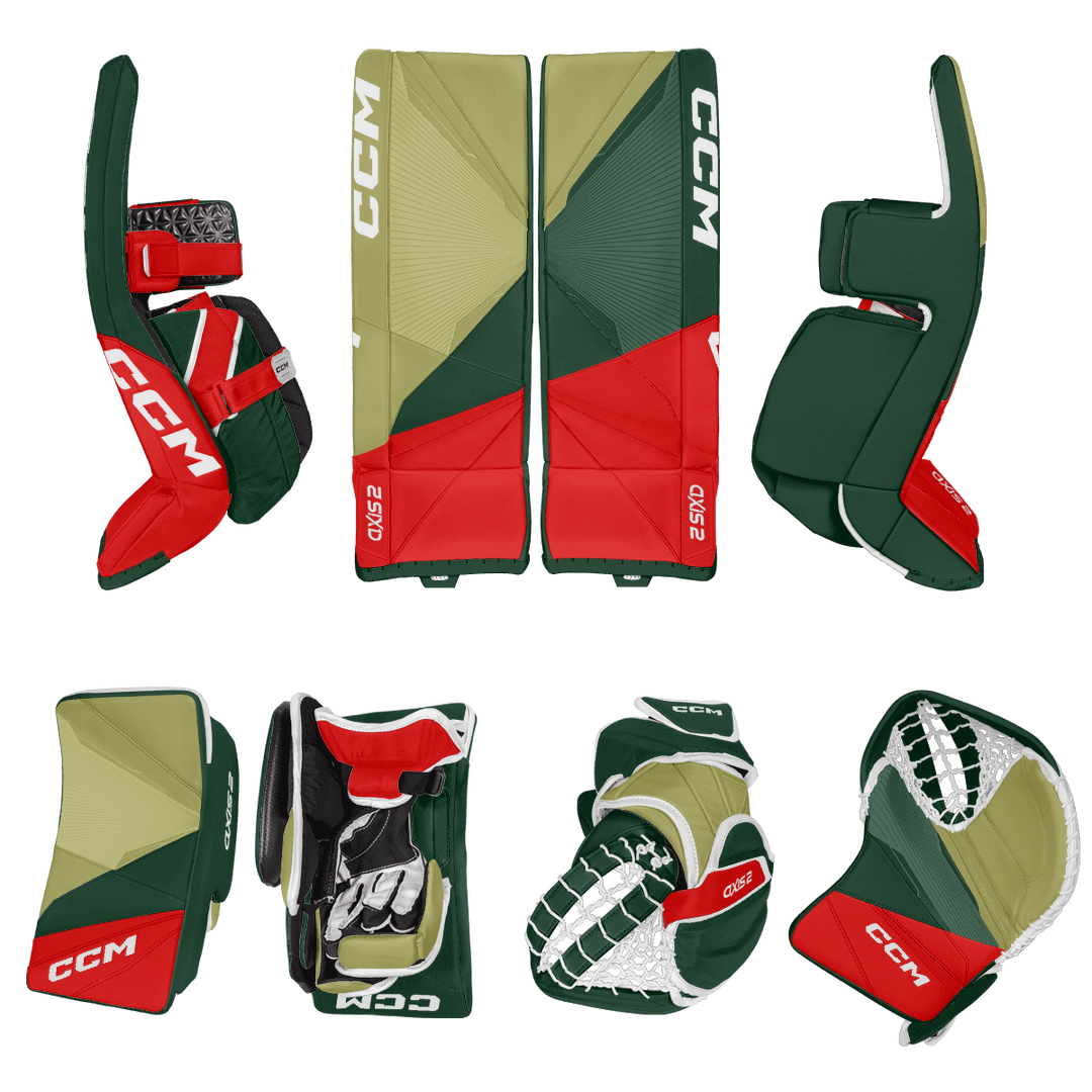 CCM Axis 2 Goalie Equipment - Total Custom Pro - Asymmetrical Custom Design - Senior Minnesota Inspiration