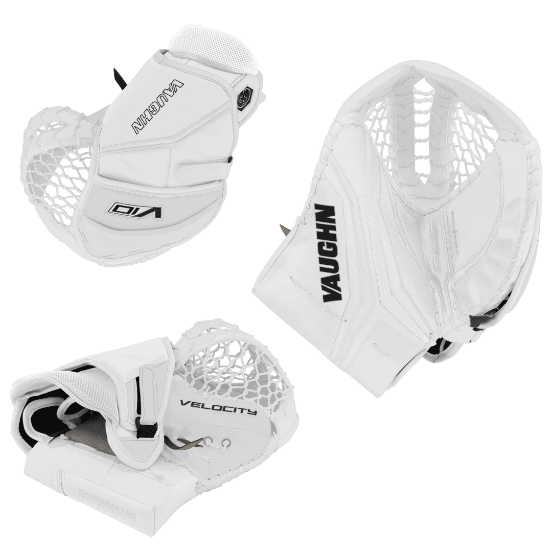 Vaughn Velocity V10 Pro Carbon Goalie Glove - Custom Design - Senior White/Default Inspiration