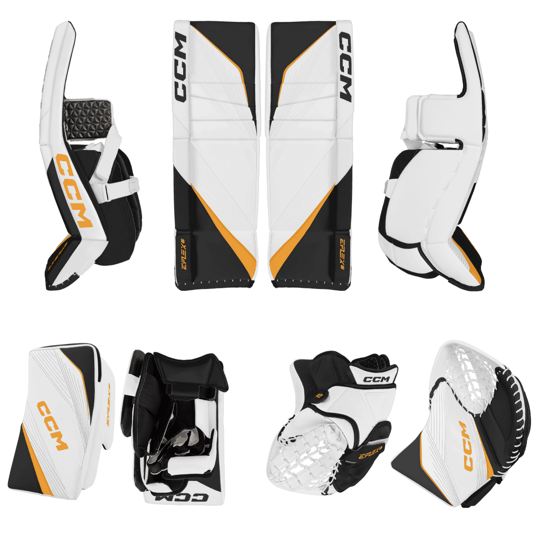 CCM Extreme Flex 6 Goalie Equipment - Total Custom - Custom Design - Senior Boston Inspiration