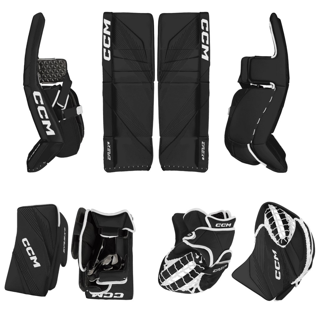 CCM Extreme Flex 6 Goalie Equipment - Total Custom - Custom Design - Senior Black/White Inspiration